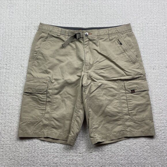 BC Clothing Expedition Shorts Mens 36 Beige Cargo Stretch Outdoor Fishing Belted - Picture 1 of 13